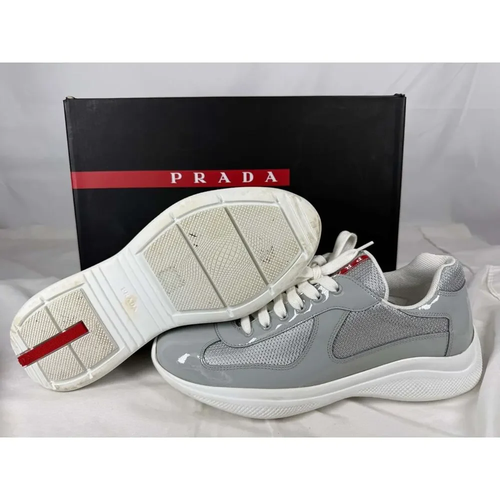 US Men's Size 10 Prada America Cup Silver in box SPB-JB 366785